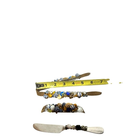 Glass Beaded Handle Barware Tool 3 Piece Set Cocktail Tongs Spreader Bottle Open - Picture 10 of 12